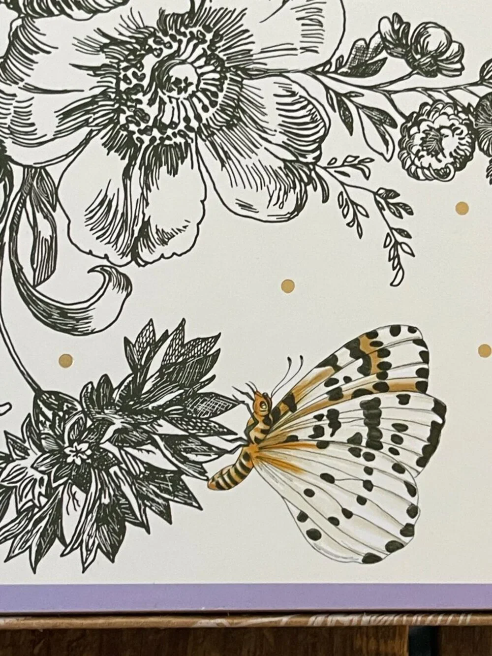 MacKenzie-Childs Butterfly Toile Placemat Set in White, Green, Yellow, Purple